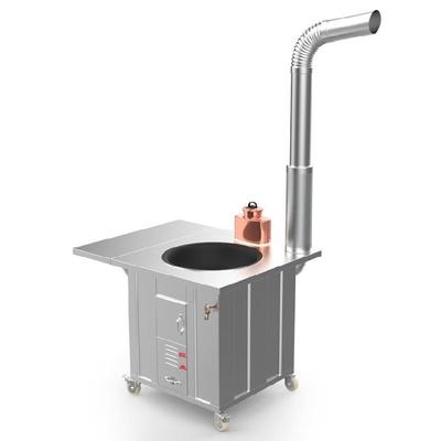 农村家用柴火灶碳炉防风不锈钢锅台式木柴木柴炉烧水农家带水r