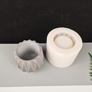 水泥盆矽胶模具北欧风盆景花盆硅胶e造型菱形小圆形花盆创意多肉