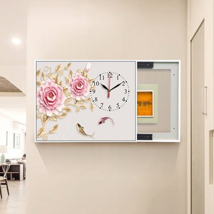 总开关遮盖电闸箱家里盒式电源柜遮挡电表箱装饰r画中式带钟表超