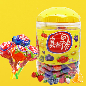 真知棒什锦水果味棒棒糖罐装约108支儿童节礼物休闲零食糖果草莓