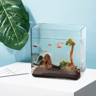 玻璃鱼缸客厅大号长方形水培一体桌面创意水族箱实验室化学容器