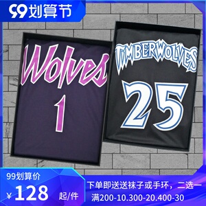 森林狼队25号rose罗斯球衣1爱德华兹0拉塞尔32唐斯男女定制篮球服