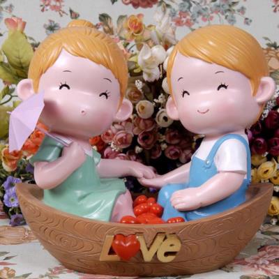 情侣瓷娃娃摆件一对结婚