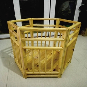 老式实木宝宝坐站栏 带q娃神器 坐篮子 站立围栏 婴儿餐椅 站桶l0人