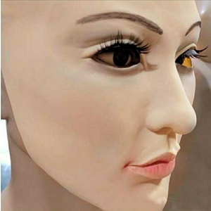 2022乳胶假人套头面具美女伪娘头套化妆弹性面具脸皮假人表演道具