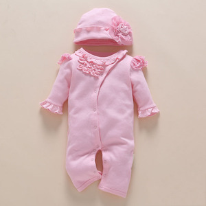 婴儿衣服三四个月女宝宝连体衣春秋外穿新生儿满月公主刚出生春装