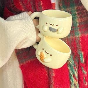 新款迷棉抱抱杯可爱面包陶瓷早餐咖啡马克杯秋冬杯子马克杯伴手礼