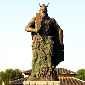 蚩尤雕塑定制大型玻璃钢铸铜人物雕像园林景观广场传统文化艺术品