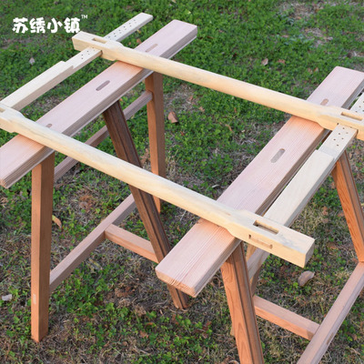 660人付款淘宝苏绣手工刺绣diy初学套件工具实木卷绷绣架绣凳三脚架单