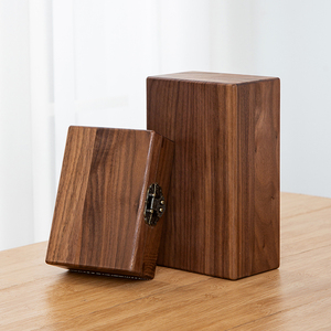 胡桃木桌面收纳盒带锁印章收纳盒证件盒木质储物盒家用实木整理箱