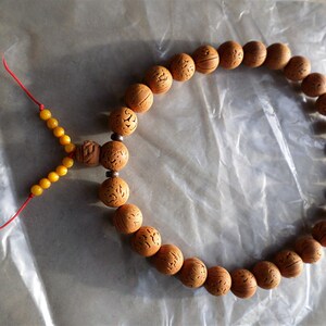 新品脑1桃核桃胡打磨正圆光3-x18mm27粒纹珠手持佛念珠手链挂手串