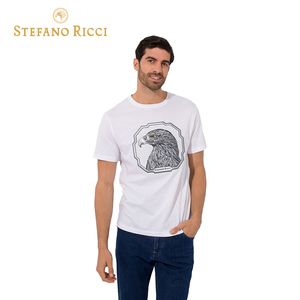 stefano ricci/史蒂芬劳.尼治男装 22春夏棉混纺老鹰头圆领t恤