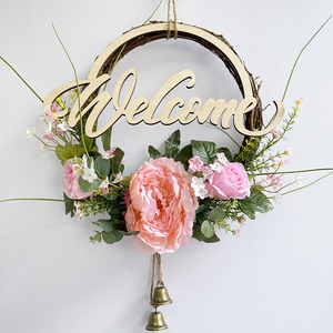 新式lcome花环电视背墙墙面挂牌创饰j挂意装饰品卧室房门客厅景壁