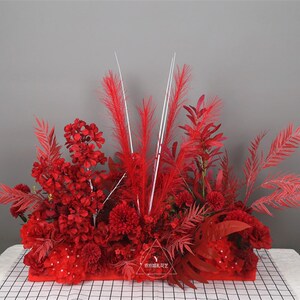 仿真路引花排 婚庆大o红色系路引花t台布置花艺排花商场舞台装饰