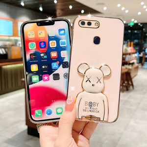 适用于oppor15标准版手机壳潮牌网红亮面折叠支架pacm00镜头全包防摔