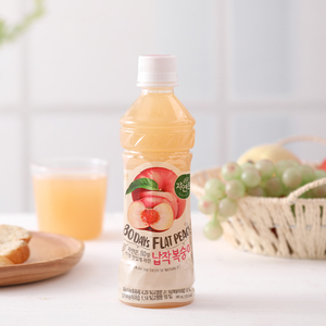 熊津萃雅源蟠桃汁饮料韩国原装进口340ml瓶装果味果肉果汁饮品
