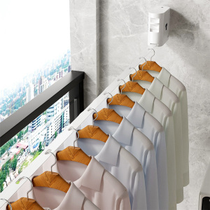 隐形晾衣绳抽拉式收缩室内免打孔伸缩晾衣架阳台室外晒凉衣服