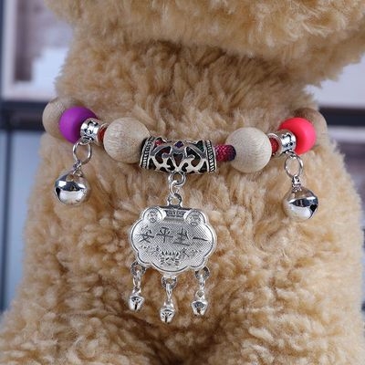 香樟木驱虫宠物铃铛泰迪比熊博美猫咪小型犬幼犬项链项圈狗狗新濮