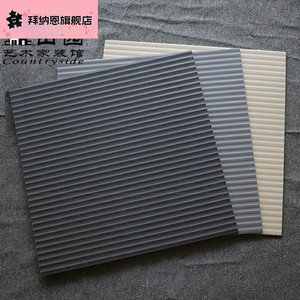 通体灰色拉槽瓷砖600x600浴室澡堂防滑砖商场凹凸条纹墙砖地板砖