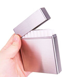 批发滑盖烟盒20支装薄推拉自动弹盖金属不锈钢烟盒个性刻字礼品