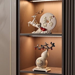 新中式电视酒柜装饰品博古架办公室书房套装玄关客厅高端工艺摆件