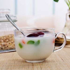 藕粉杯勺子冲泡玻璃碗泡牛奶专用带盖水杯可微波炉加热ins早餐杯