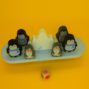 木质动物平衡积木叠叠乐 亲子互动儿童早教益智玩具企鹅造型