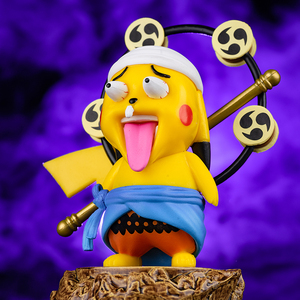 海贼王皮卡丘cos雷神艾尼路gk恶搞手办模型汽车载摆件礼物公仔