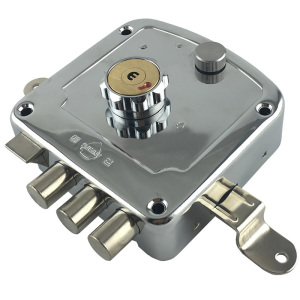 外装天安锁地背老式门锁防盗门d锁大天地锁防面包锁四孔铁门