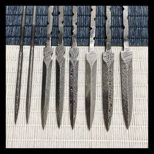 上新瑞粉瑞典粉末大马士钢茶刀胚茶剑胚小直坯茶针刀坯diy制作015