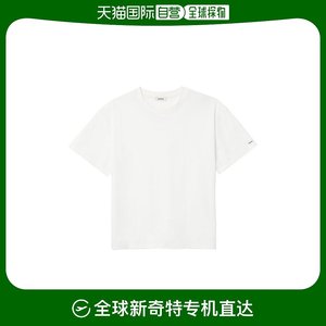 自营｜Sandro男士T恤衬衫超大款白色棉质袖口徽标刺绣圆领短袖