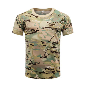 迷彩短袖t恤户外军迷夏季快干宽松体能训练伪装作训服军绿战术T恤