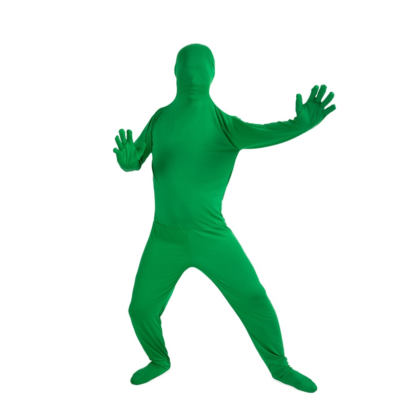2021道具服装网红量子隐身衣绿人抠像布抠绿布牛奶丝演s出服表演