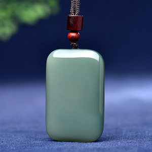 和田玉鸭蛋青平安扣吊坠男女挂绳双面雕刻平安扣玉佩玉坠2人付款2980