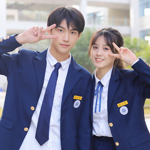 韩版南川中学生班服学院风套装初中运动会校服高中生英伦风毕业照