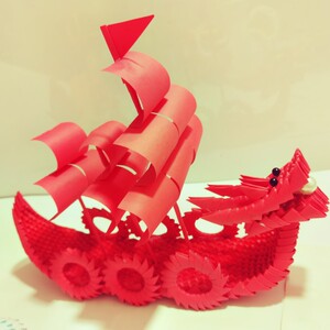 三角插船帆船龙船龙舟折纸diy端午节手工折纸材料包套装活动手工