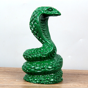 22东阳木z雕绿色木蛇摆件十二生肖木质家居青色蛇工艺品招财桌面