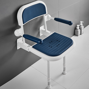 尤亮老年人浴室折叠凳子铝合金椅子带腿带扶手淋浴凳洗澡凳壁凳
