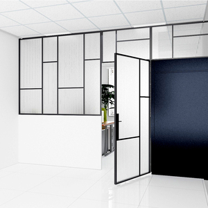 办公室半墙加门铁艺高隔断长虹玻璃家用屏风客餐厅遮挡隔间隔断墙