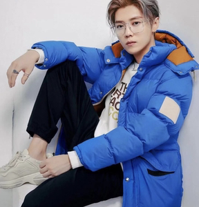 高品质鹿晗同款连帽面包羽绒服男保暖宽松白鹅绒冬季潮牌加厚外套