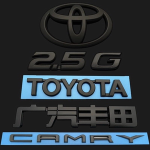 适用于丰田八代新款凯美瑞改装黑色车标 广汽camry 后尾箱英文标