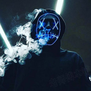 新品qv字怪客仇杀队发光面具不开心xx眼万圣圣诞节荧光