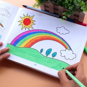 儿童画画本3-6-7岁涂鸦填色幼儿园画画书水彩笔涂色本宝宝绘画册