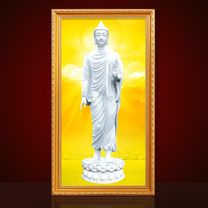 实木金色释迦牟尼佛像相框框架挂墙a3菩萨装裱a5像框摆台画框e定