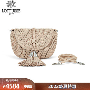 lottusse/乐途仕羊皮手工马略卡立体花型编织女士单肩包女包