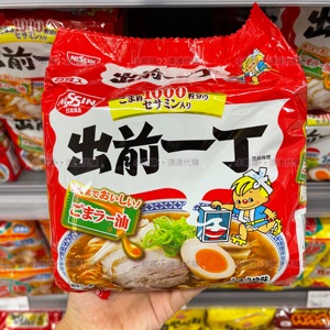 澳门现货 日本版 出前一丁公仔面 原味麻油味即食面5包