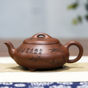 880人付款淘宝宜兴紫砂壶原矿青灰段泥正品名家全手工刻绘大师 陈宏林