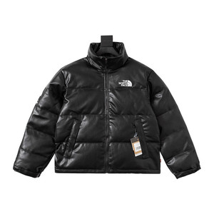 正品thenorthface北面 联名款皮质羽绒服情侣同款外套时尚百搭潮