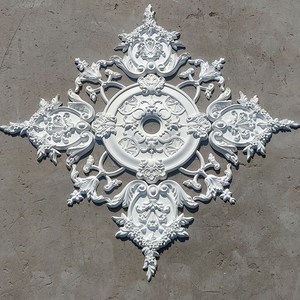 202g1法式石膏灯盘1.2米线条造b型角花雕花拐角30cm客厅免吊顶组