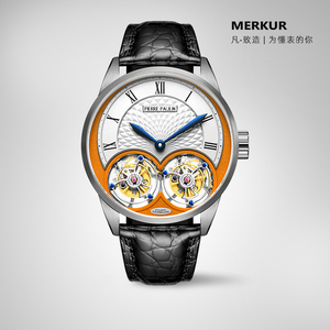 中国原创国产腕表pierre paulin-轻奢商务真双陀飞轮手动机械表男